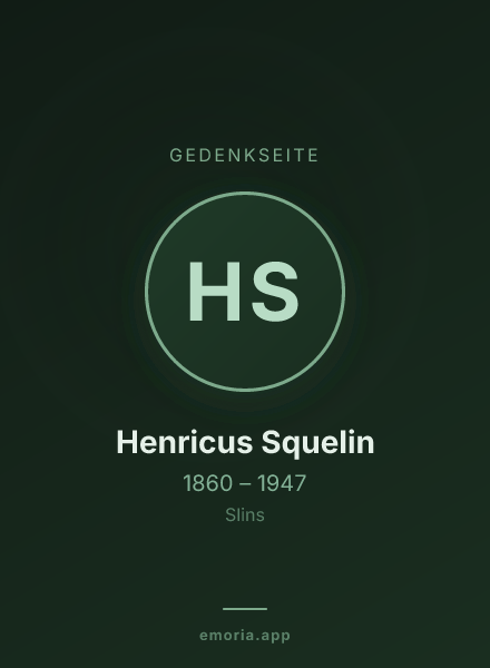 Gedenkportrait von Henricus Squelin