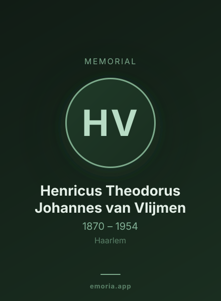 Memorial portrait of Henricus Theodorus Johannes van Vlijmen