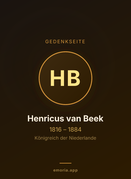Gedenkportrait von Henricus van Beek