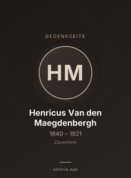 Gedenkportrait von Henricus Van den Maegdenbergh
