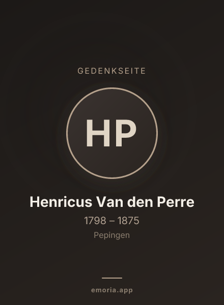 Gedenkportrait von Henricus Van den Perre