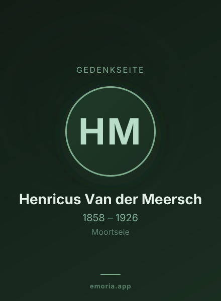 Gedenkportrait von Henricus Van der Meersch