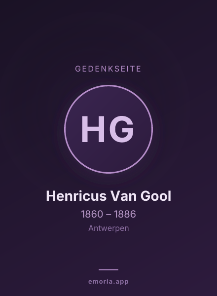 Gedenkportrait von Henricus Van Gool