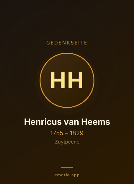 Gedenkportrait von Henricus van Heems