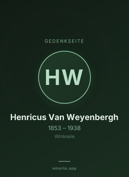 Gedenkportrait von Henricus Van Weyenbergh