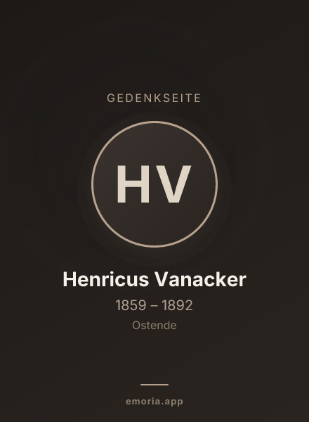 Gedenkportrait von Henricus Vanacker