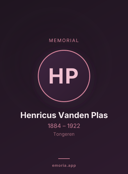 Memorial portrait of Henricus Vanden Plas
