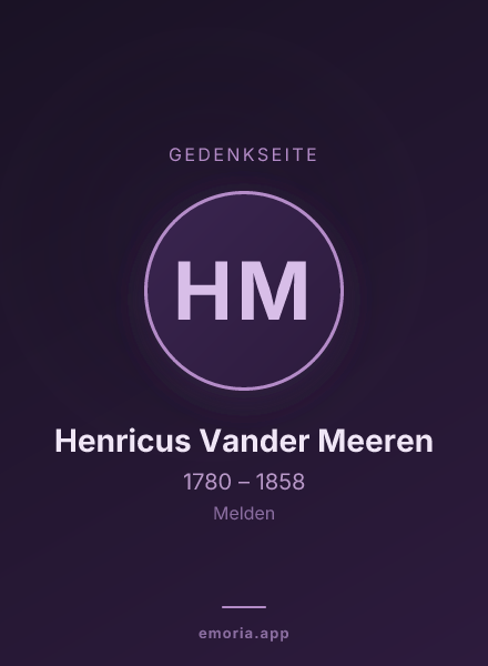Gedenkportrait von Henricus Vander Meeren