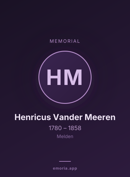 Memorial portrait of Henricus Vander Meeren
