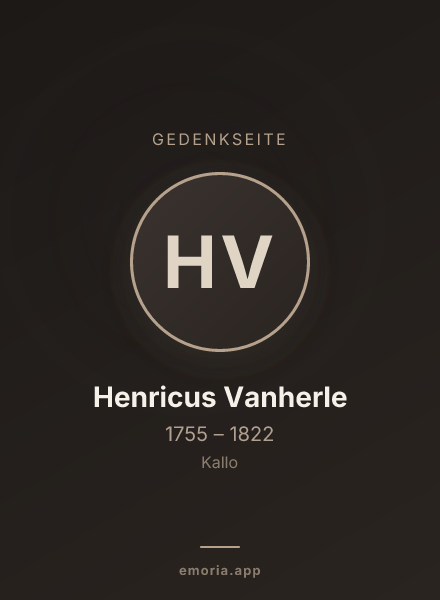 Gedenkportrait von Henricus Vanherle