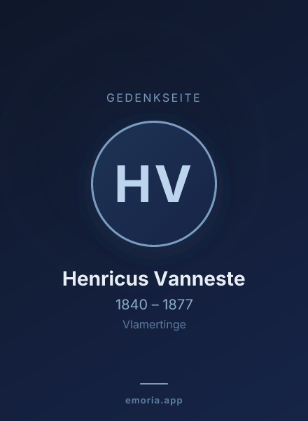 Gedenkportrait von Henricus Vanneste