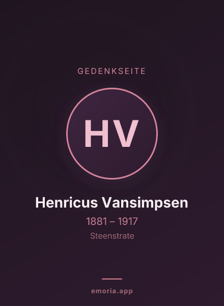 Gedenkportrait von Henricus Vansimpsen