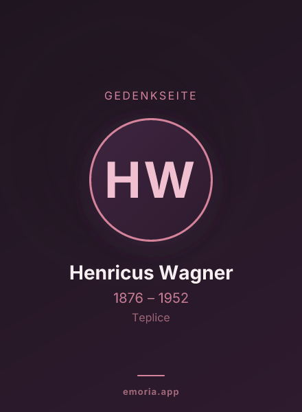Gedenkportrait von Henricus Wagner