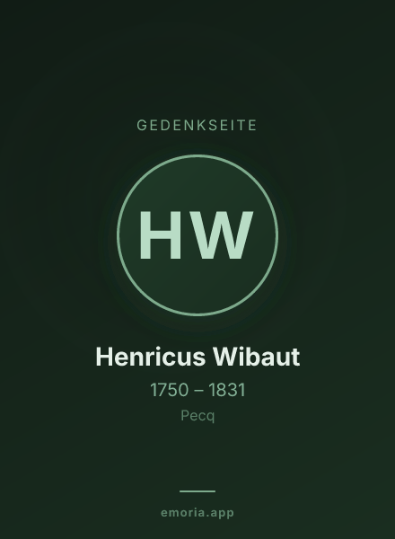 Gedenkportrait von Henricus Wibaut