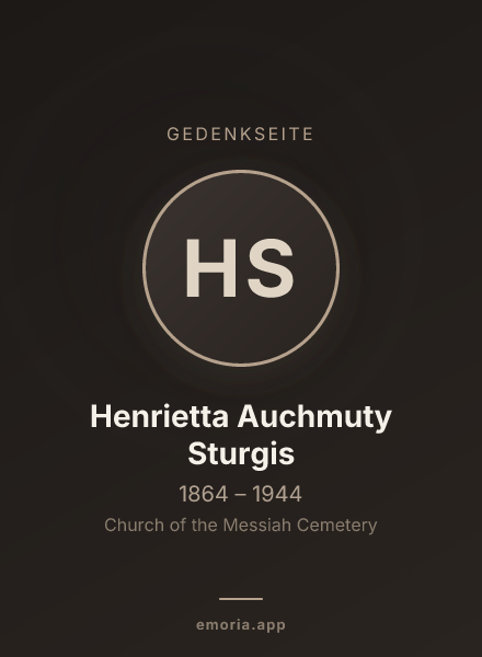 Gedenkportrait von Henrietta Auchmuty Sturgis