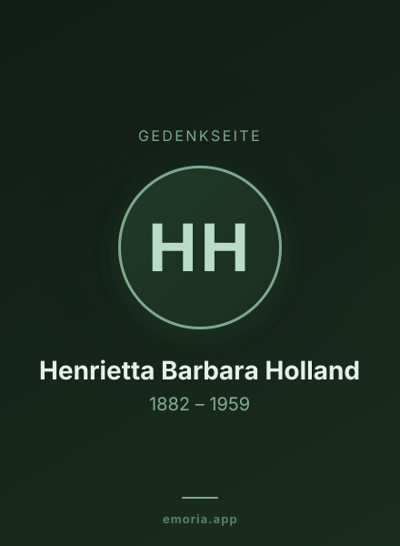 Gedenkportrait von Henrietta Barbara Holland