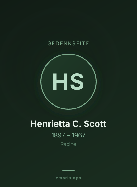 Gedenkportrait von Henrietta C. Scott