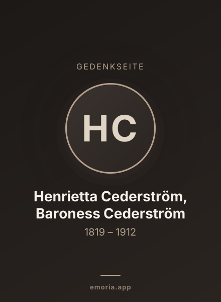 Gedenkportrait von Henrietta Cederström, Baroness Cederström