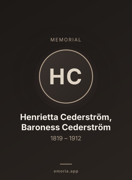 Memorial portrait of Henrietta Cederström, Baroness Cederström