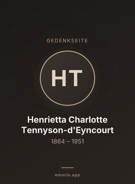 Gedenkportrait von Henrietta Charlotte Tennyson-d'Eyncourt