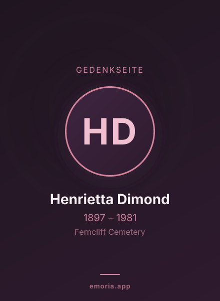 Gedenkportrait von Henrietta Dimond