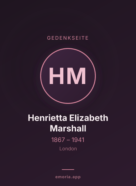 Gedenkportrait von Henrietta Elizabeth Marshall