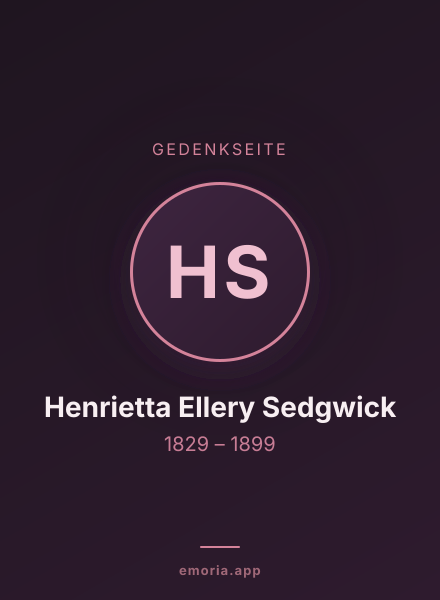 Gedenkportrait von Henrietta Ellery Sedgwick