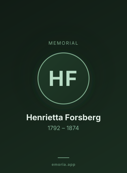 Memorial portrait of Henrietta Forsberg