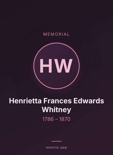 Memorial portrait of Henrietta Frances Edwards Whitney