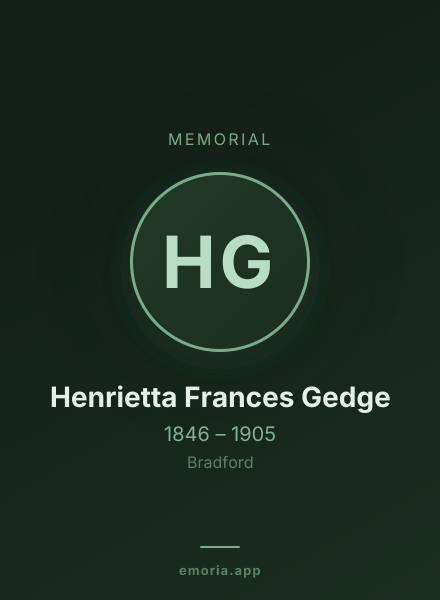 Memorial portrait of Henrietta Frances Gedge