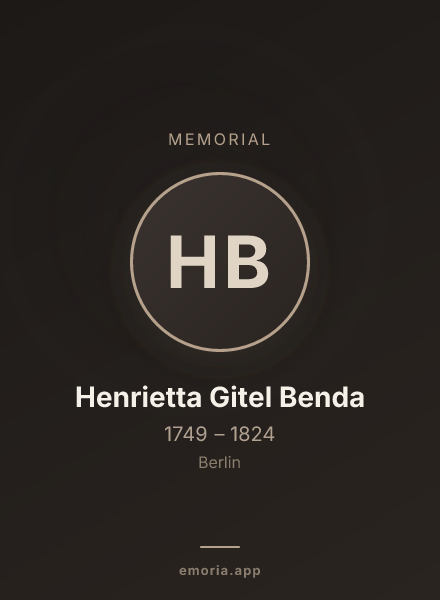Memorial portrait of Henrietta Gitel Benda
