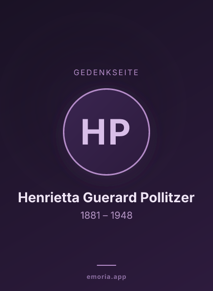 Gedenkportrait von Henrietta Guerard Pollitzer