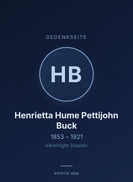 Gedenkportrait von Henrietta Hume Pettijohn Buck