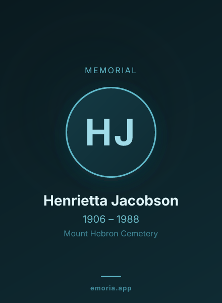 Memorial portrait of Henrietta Jacobson