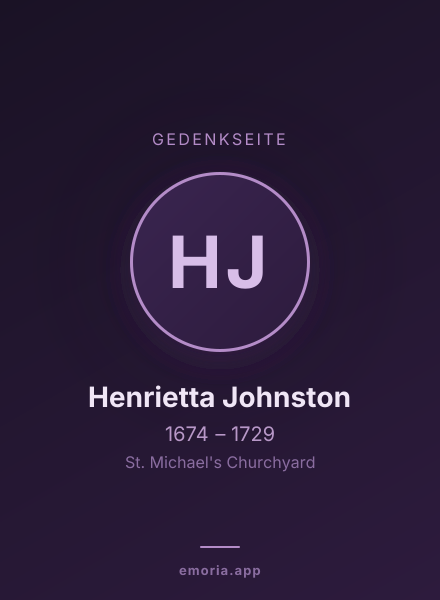 Gedenkportrait von Henrietta Johnston