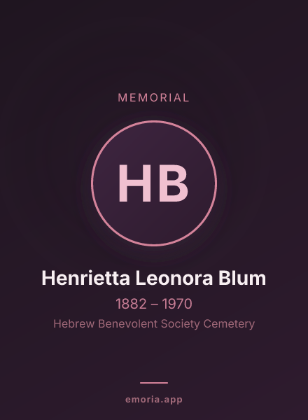 Memorial portrait of Henrietta Leonora Blum