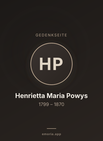 Gedenkportrait von Henrietta Maria Powys