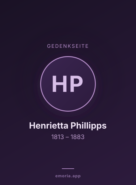 Gedenkportrait von Henrietta Phillipps