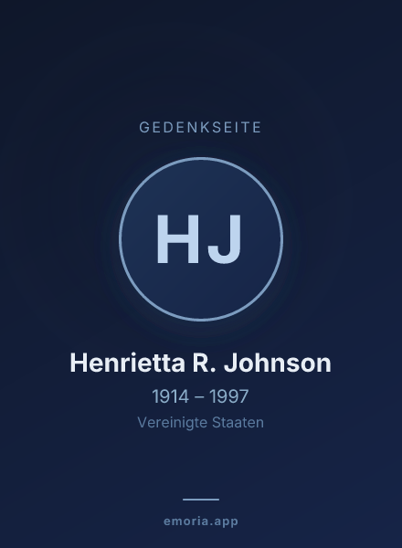 Gedenkportrait von Henrietta R. Johnson