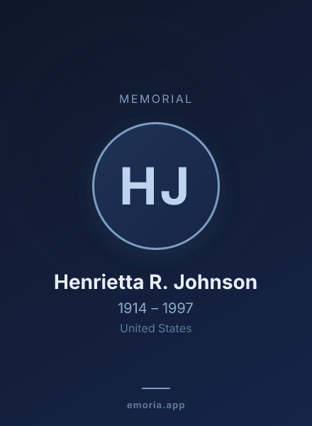Memorial portrait of Henrietta R. Johnson