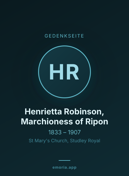 Gedenkportrait von Henrietta Robinson, Marchioness of Ripon