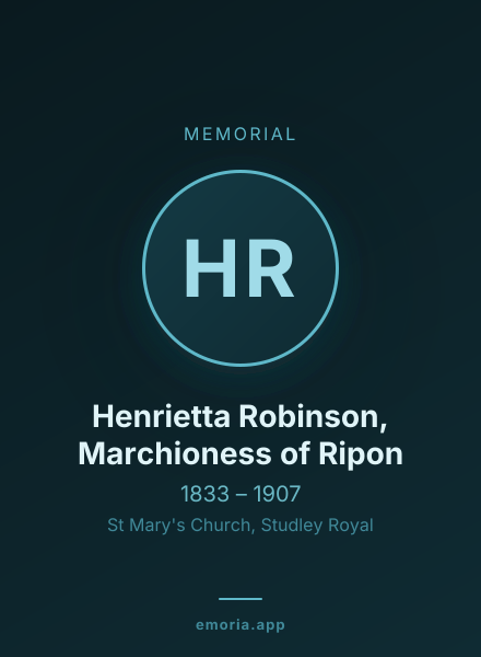 Memorial portrait of Henrietta Robinson, Marchioness of Ripon