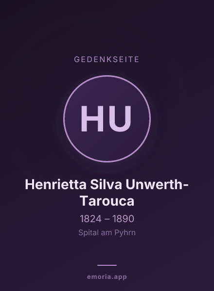 Gedenkportrait von Henrietta Silva Unwerth-Tarouca