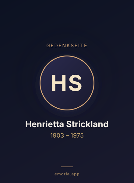 Gedenkportrait von Henrietta Strickland