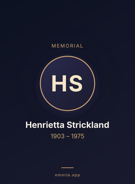 Memorial portrait of Henrietta Strickland