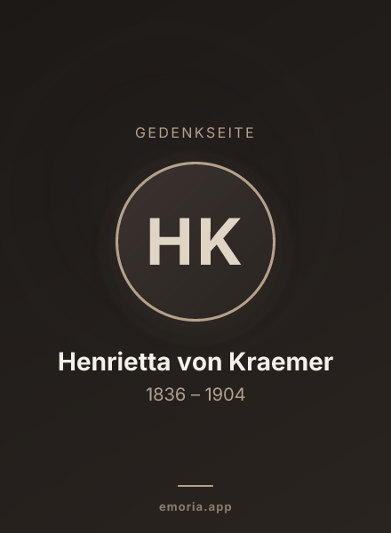 Gedenkportrait von Henrietta von Kraemer