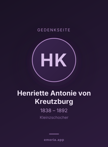 Gedenkportrait von Henriette Antonie von Kreutzburg