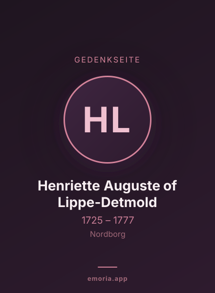 Gedenkportrait von Henriette Auguste of Lippe-Detmold