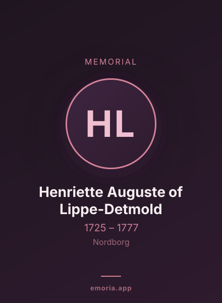 Memorial portrait of Henriette Auguste of Lippe-Detmold