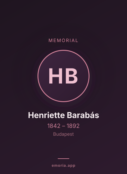 Memorial portrait of Henriette Barabás